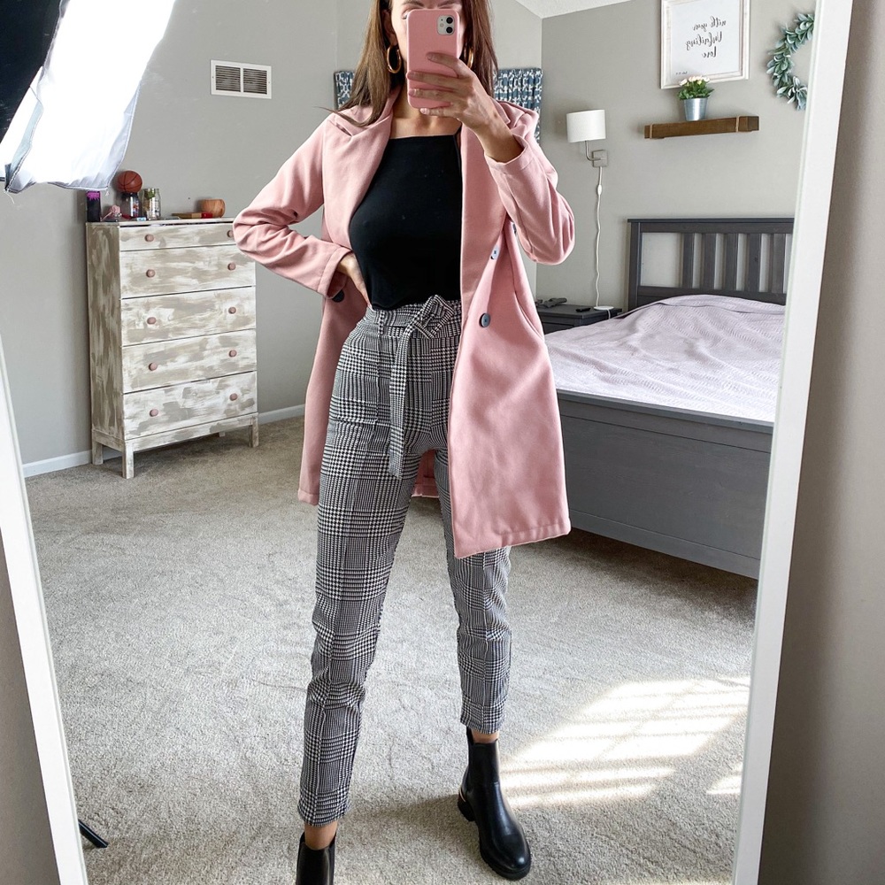 Black and White Checkered Pants W/ Belt
